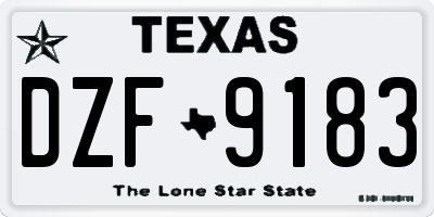 TX license plate DZF9183