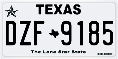 TX license plate DZF9185