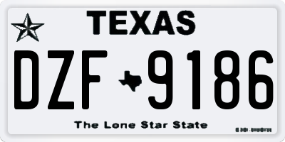 TX license plate DZF9186