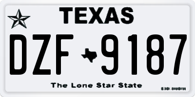 TX license plate DZF9187