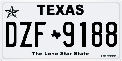 TX license plate DZF9188