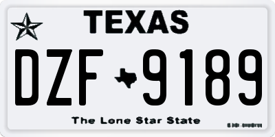 TX license plate DZF9189