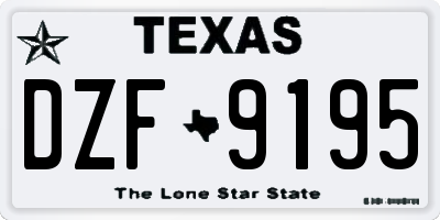 TX license plate DZF9195