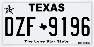 TX license plate DZF9196