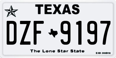 TX license plate DZF9197