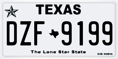 TX license plate DZF9199