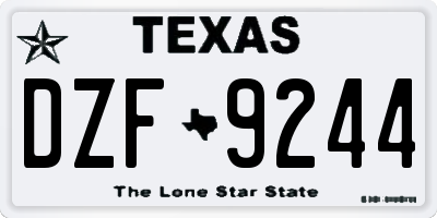 TX license plate DZF9244
