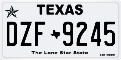 TX license plate DZF9245