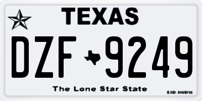 TX license plate DZF9249