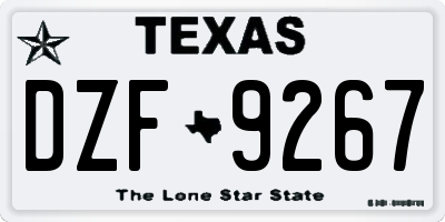 TX license plate DZF9267