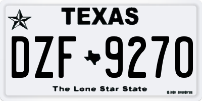 TX license plate DZF9270