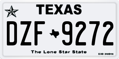 TX license plate DZF9272