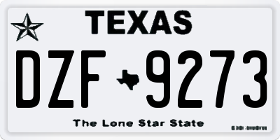 TX license plate DZF9273