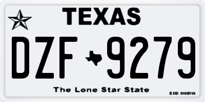 TX license plate DZF9279