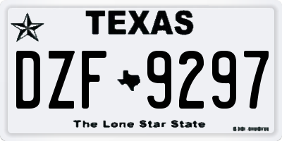 TX license plate DZF9297