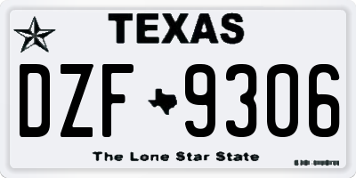 TX license plate DZF9306