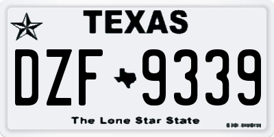 TX license plate DZF9339