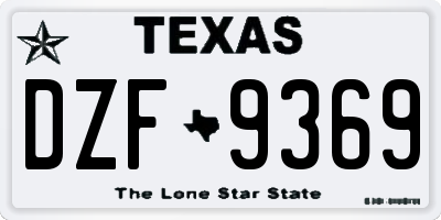 TX license plate DZF9369