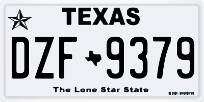 TX license plate DZF9379