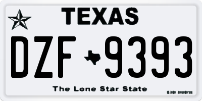 TX license plate DZF9393