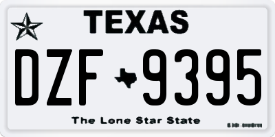 TX license plate DZF9395
