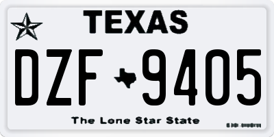 TX license plate DZF9405