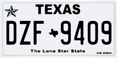TX license plate DZF9409