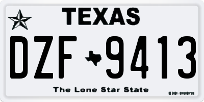 TX license plate DZF9413