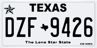 TX license plate DZF9426