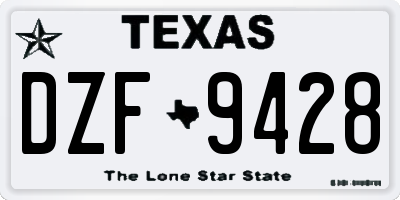 TX license plate DZF9428