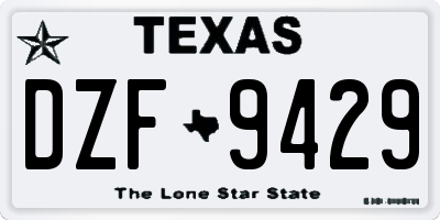 TX license plate DZF9429