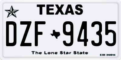 TX license plate DZF9435