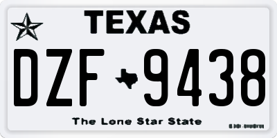 TX license plate DZF9438