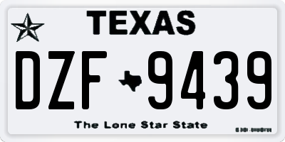 TX license plate DZF9439