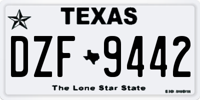 TX license plate DZF9442