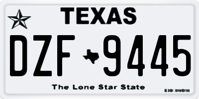 TX license plate DZF9445