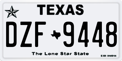 TX license plate DZF9448