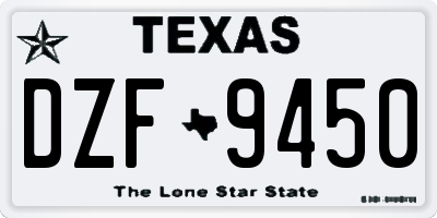 TX license plate DZF9450