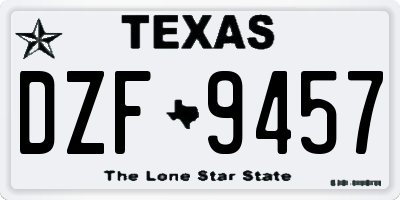 TX license plate DZF9457