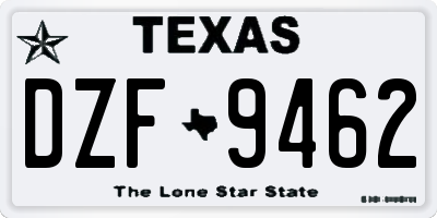 TX license plate DZF9462