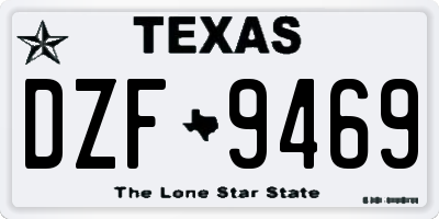 TX license plate DZF9469