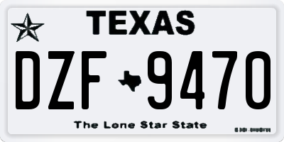 TX license plate DZF9470