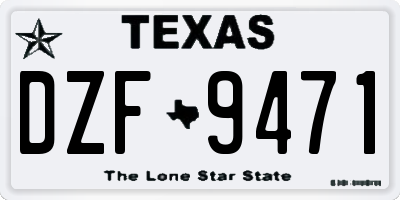 TX license plate DZF9471
