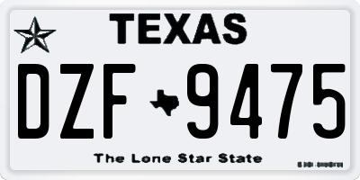 TX license plate DZF9475