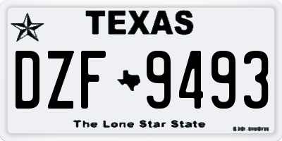 TX license plate DZF9493