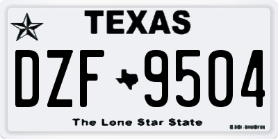 TX license plate DZF9504