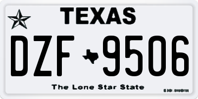 TX license plate DZF9506