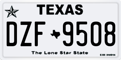TX license plate DZF9508