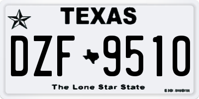 TX license plate DZF9510