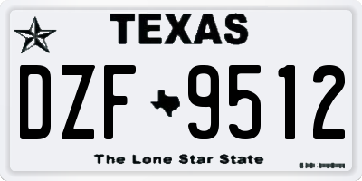 TX license plate DZF9512